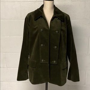 Talbots Dark Green 18W Velvet Blazer Jacket